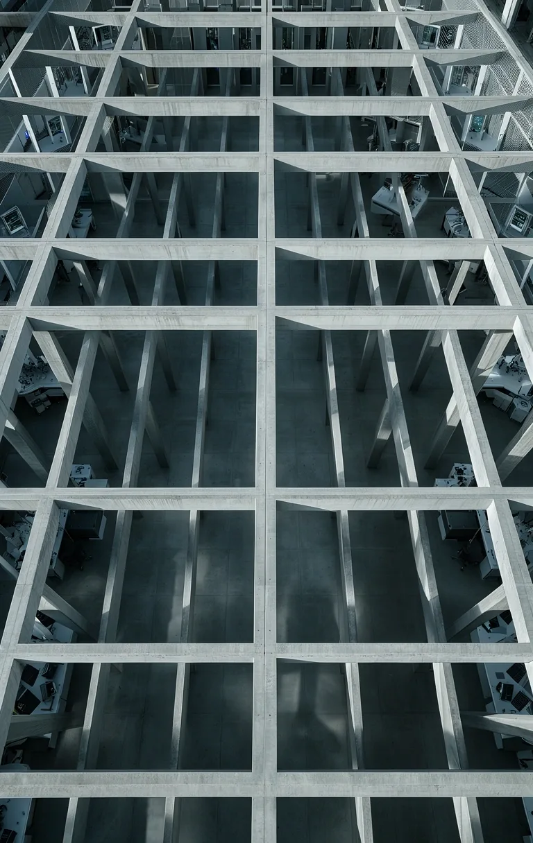 Architectural structure representing AI research foundations